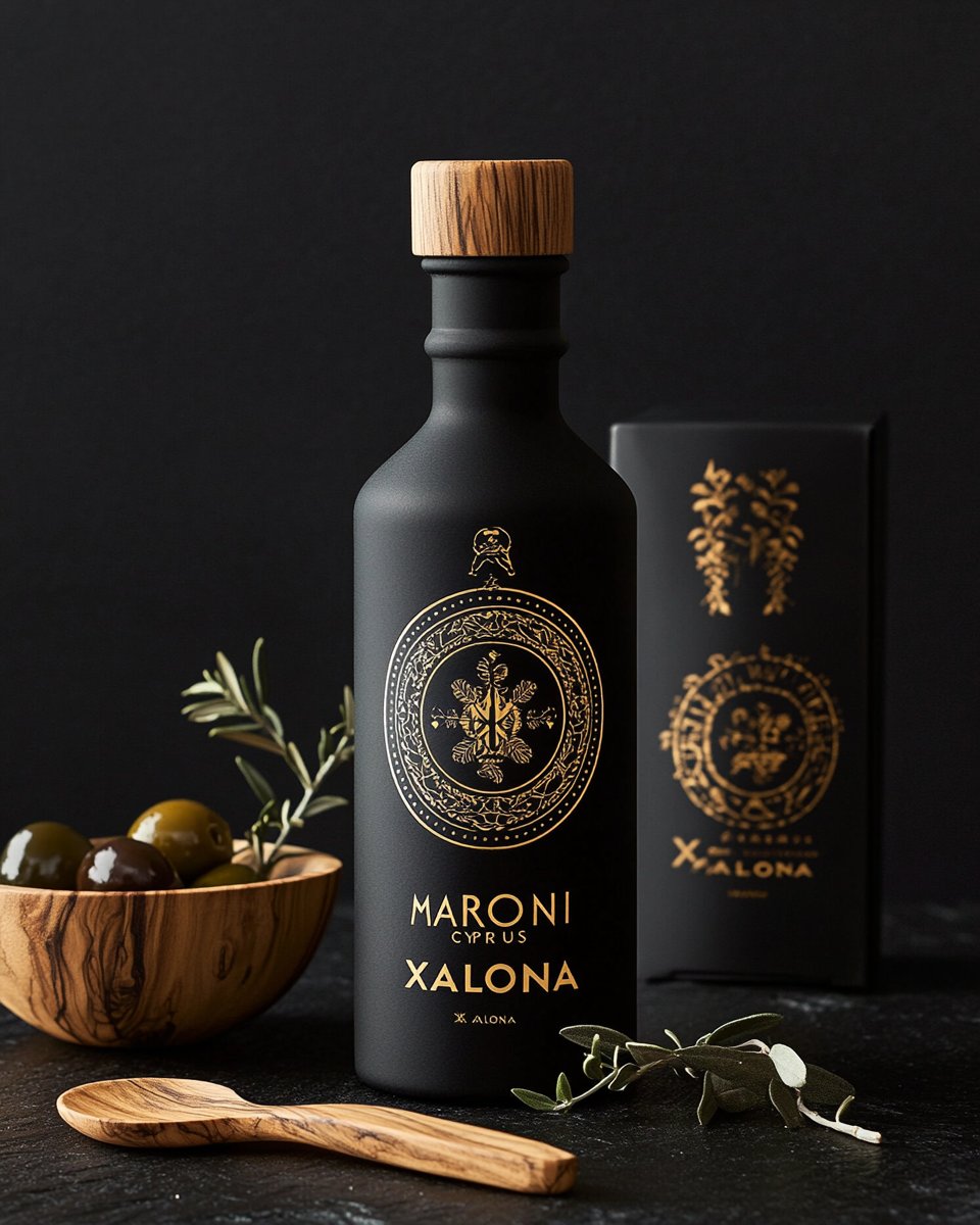 Xalona Reserve — premium olive oil with olive wood bowl and box